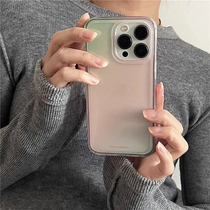 White Light Advanced Green Powder Gradient IMD Phone Case For iPhone 17 AIR 16 15 14 13 12 11 Pro MAX Plus Y2K Shockproof Cover