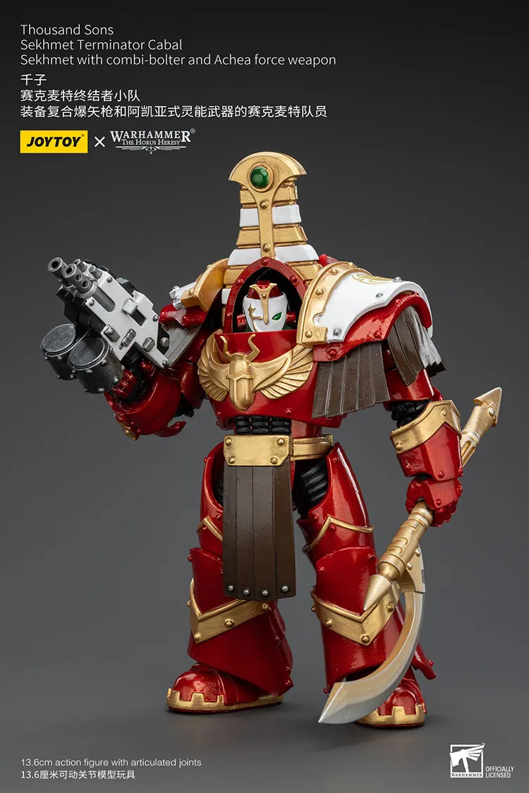 JOYTOY Warhammer "The Horus Heresy" Thousand Sons Sekhmet Terminator Cabal Sekhmet With Combi-Bolter And Achea Force Doll Toys