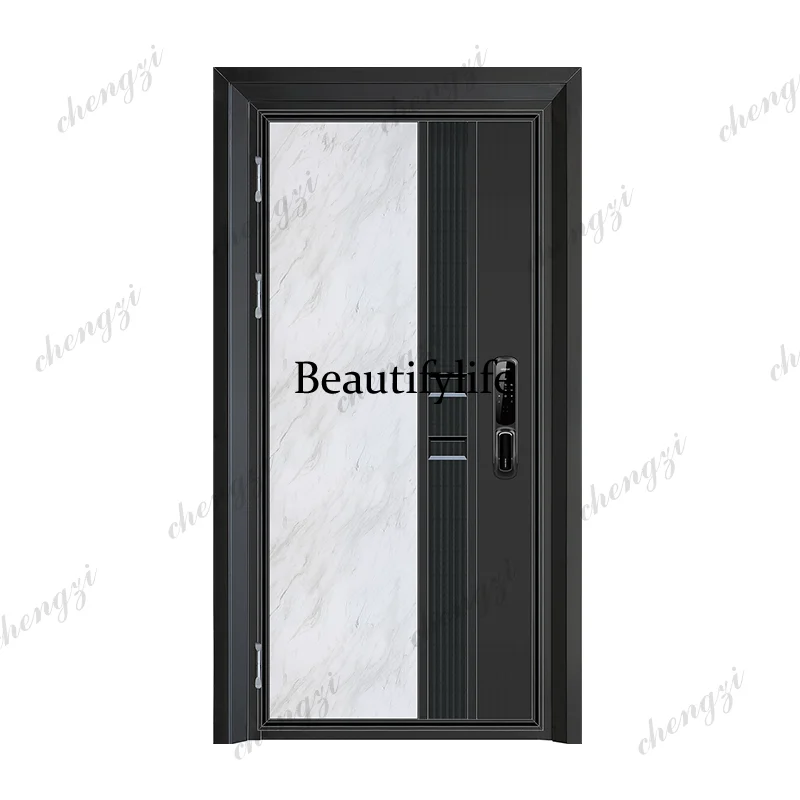 Customization Foshan Factory Stainless Steel Front Entry Exterior Residential Doors Modern Design Anti-Theft