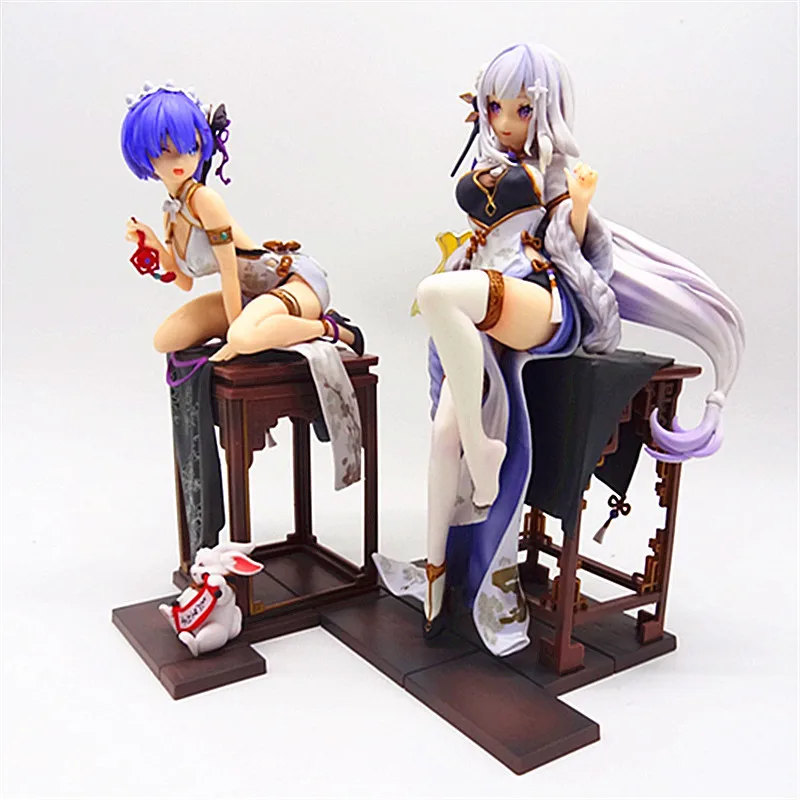 Hot Re:Life In A Different World From Zero Emilia Anime Figures Model Toys Emilia Rem Action Figures Pvc Ornamen Doll Xmas Gifts