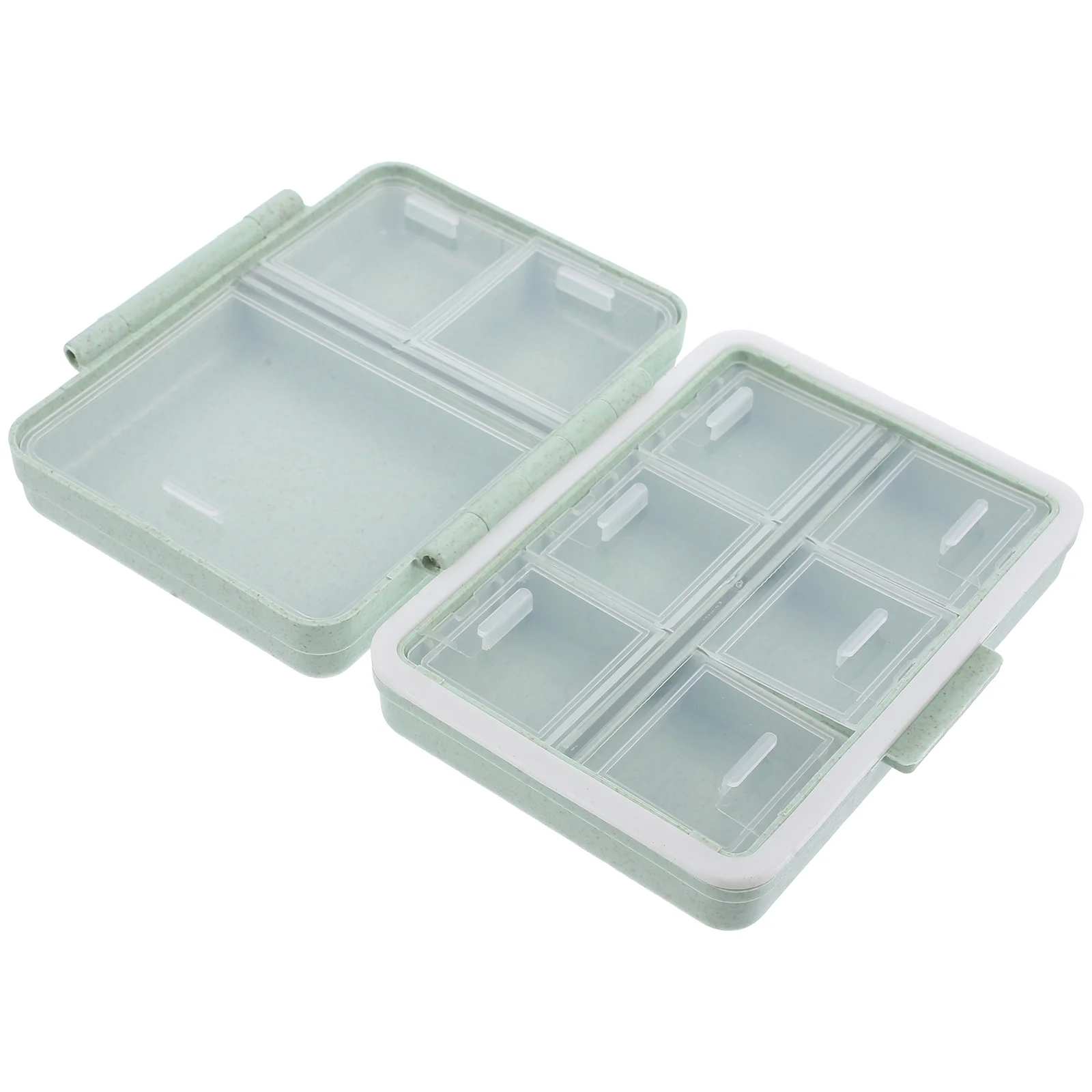 حافظة طبية مدمجة متعددة الشبكات منظم حبوب الدواء محمول للاستخدام اليومي قابل للفصل مادة قش القمح Pp مقاومة للاهتراء وخفيفة الوزن #3