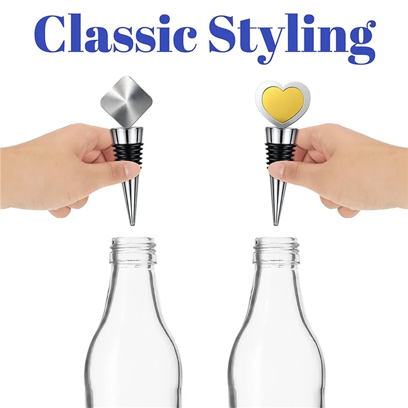 

HLZS-32 Pieces Metal Cork Blank Wine Cork Kit Reusable Wine Cork Insert Set Hardware For Wedding Wine Party Bar DIY Turning