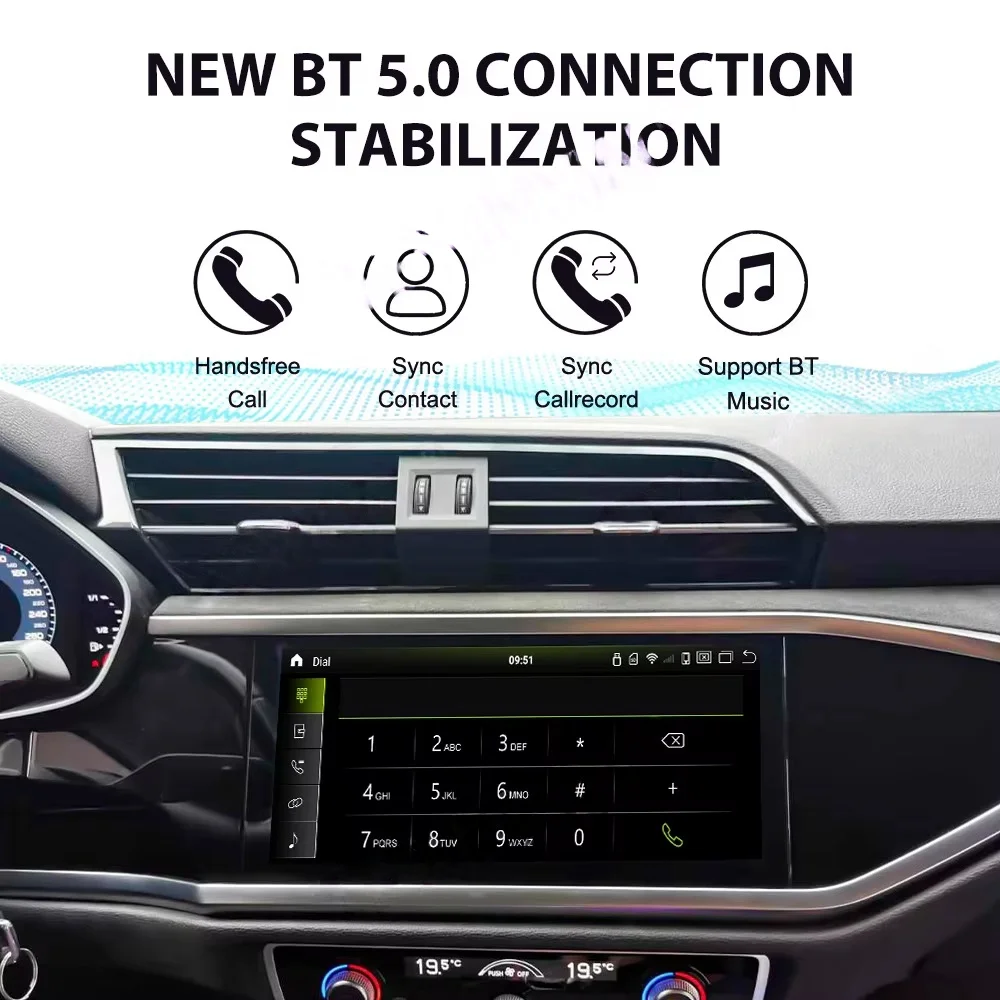 

WANG Car Radio Stereo Receiver Android For Audi Q3 2019-2021 GPS Navigation Stereo Screen Multimedia Video Player Head Unit