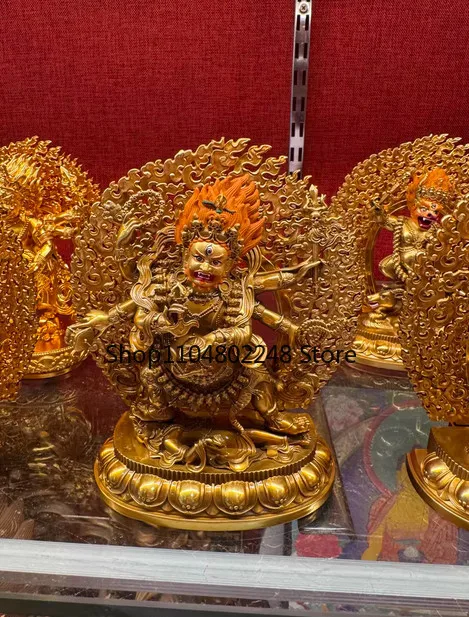 15CM Tibet 6 Arms Mahakala Protector Buddha Copper Statue