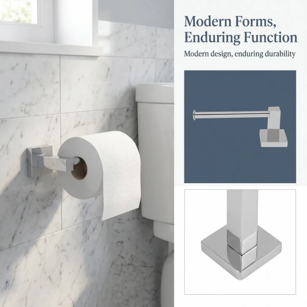 Stainless Steel Roll Paper Holder Wall Mount Sturdy Toilet Paper Holder Practical Silver Tissue Holder Bathroom Kitchen Washroom