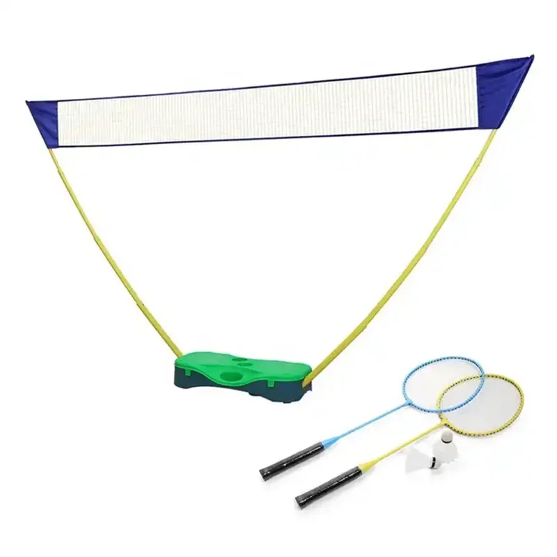 

Portable Badminton Net Easy To Carry With Racket Storage Beach Garden Gym Court Backyard