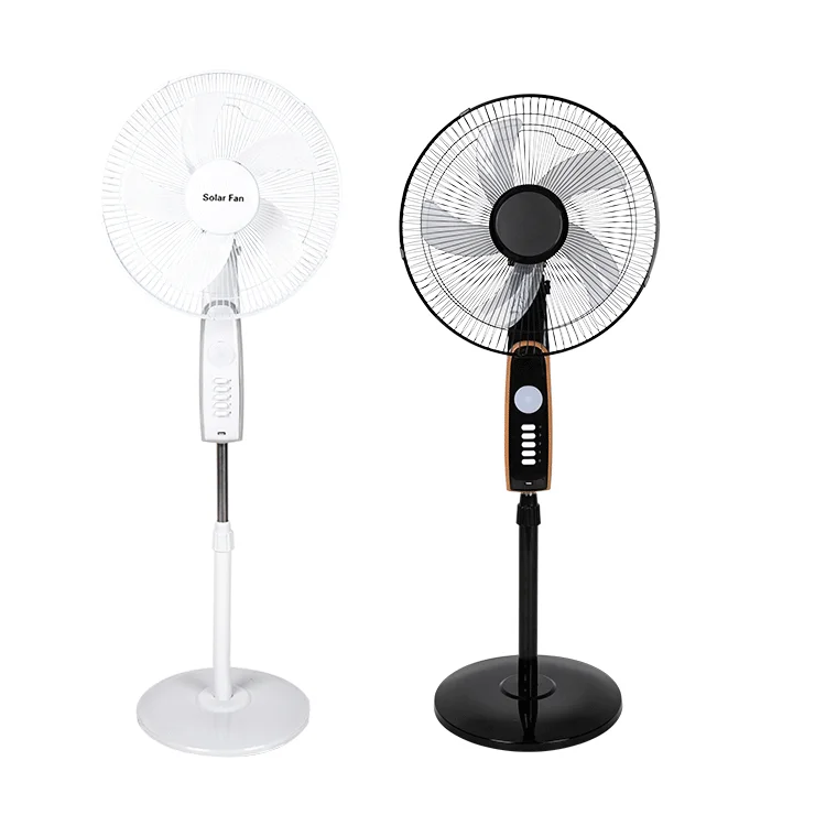 China Factory 16inch 15v Dc Solar Ac Dc Fan Solar Rechargeable Fan with Solar Panel USB Charge