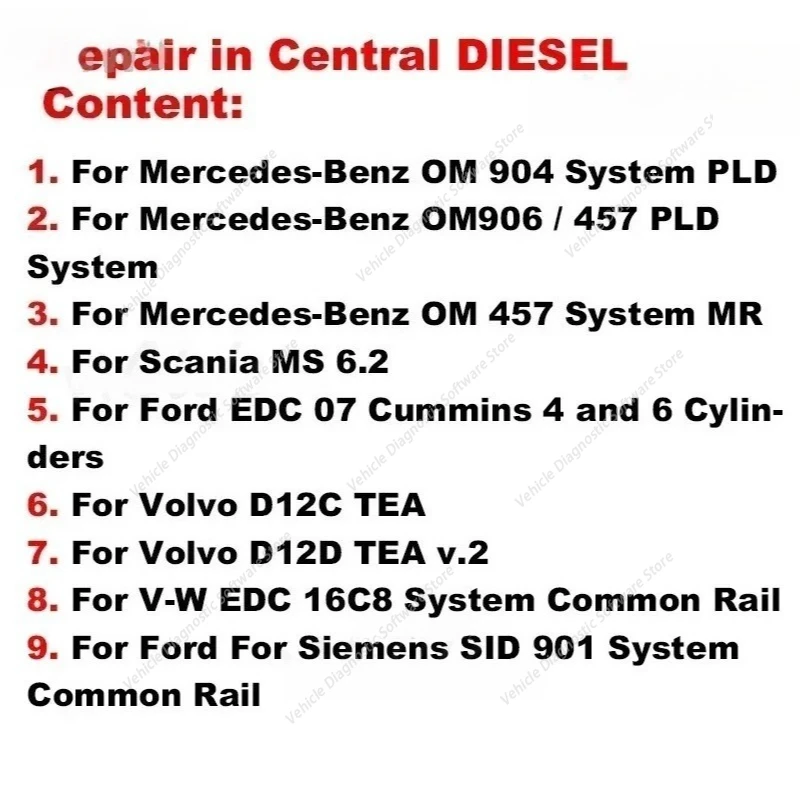 Repair ECU Diesel PDF for OM904 PLD OM906 457 OM MR MS 6.2 Ford EDC 07 Cummins 4 6 Cylinders VOV D12C  D12D VW EDC 16C8 SID 901
