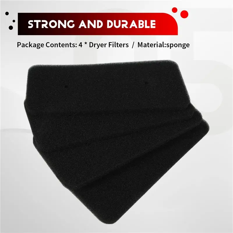 [B25B!】 4PCS Dryer Filters Replacement For Hoover/Candy Tumble Dryer Evaporator Foam Filter Sponge Part 40006731