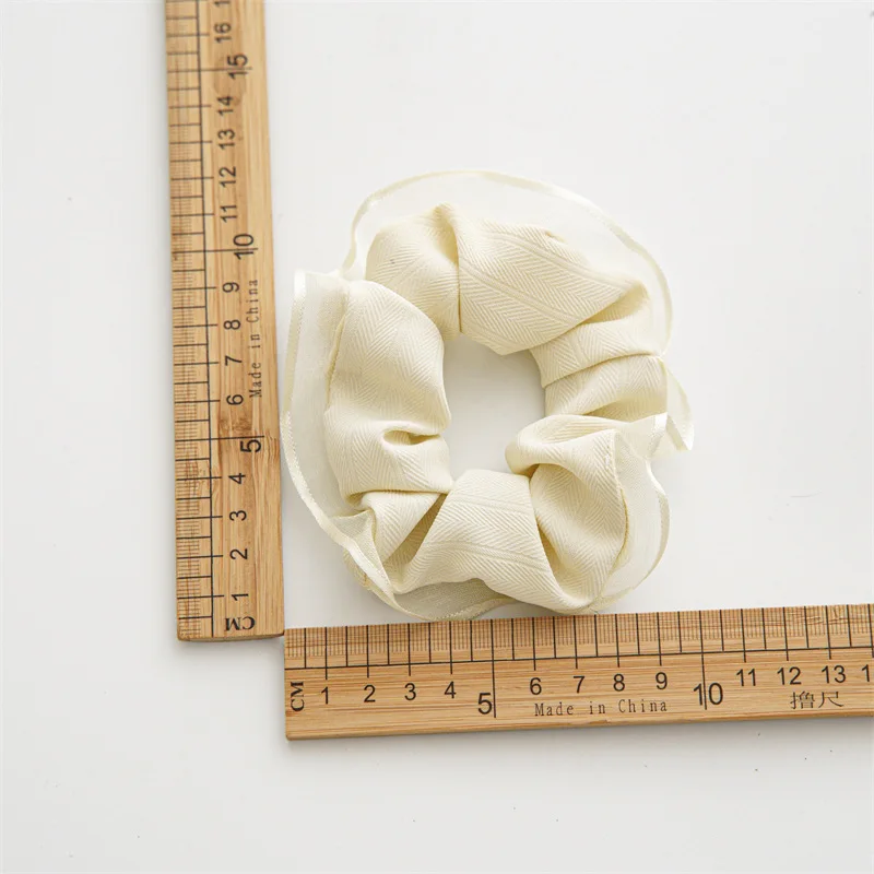 Korean Woman Thin Chiffon Lace Concise Cloth Elastics Hair Band Girls Scrunchies Hair Ties Ladies Ponytail Hold Hair Accessories