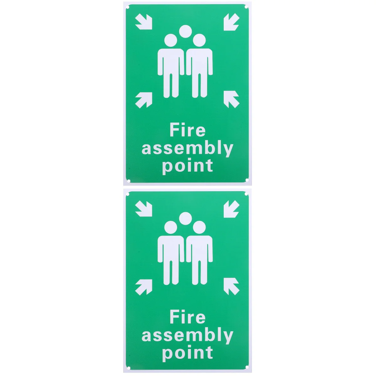 2 PCS Fire Rally Point Sign Assembly Reminder Safety Emergency Metal Aluminum Alloy