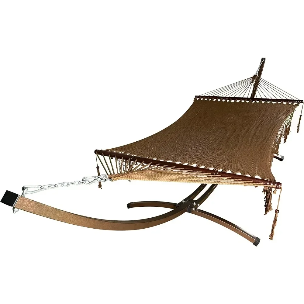 

15 Ft Indoor/Outdoor Powder Coated Galvanized Steel Arc Hammock Stand. Strongest Supports Single/Double Hammock Bed