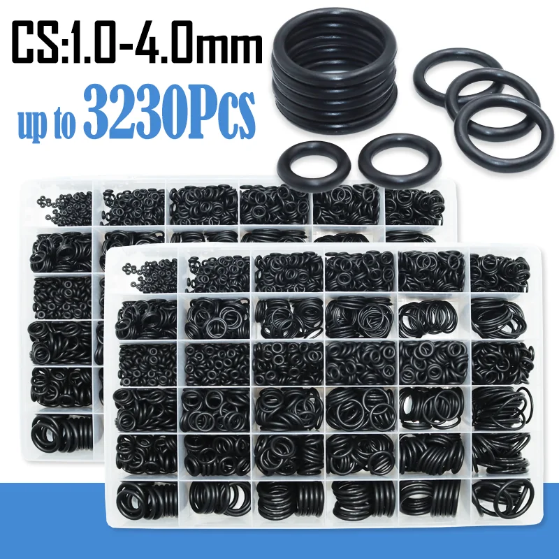 up to 3230p NBR O Ring Car Sealing Washer Plumbing Rubber Gasket Black ORing Kit Waterproof Oil-resistant Auto Accessorie O-ring