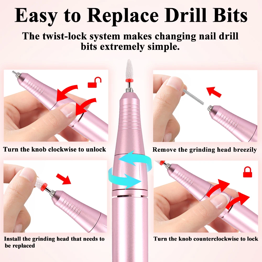 35000 RPM draadloze nagelboorpen met display nagelvijl polijstpen oplaadbare nagelboor handige nagelboor salontool