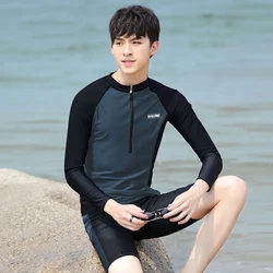 Men'S Swimsuit Long-Sleeved Diving Suit Women'S Sun-Proof Quick-Drying Swimsuit