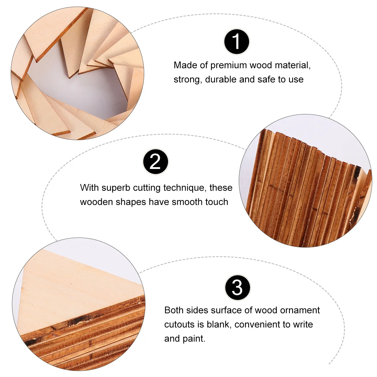 

60pcs Wooden Triangle Slices Unfinished Wood Cutouts For Diy Craft Painting Home Decor Craft Supplies Wooden Ornaments