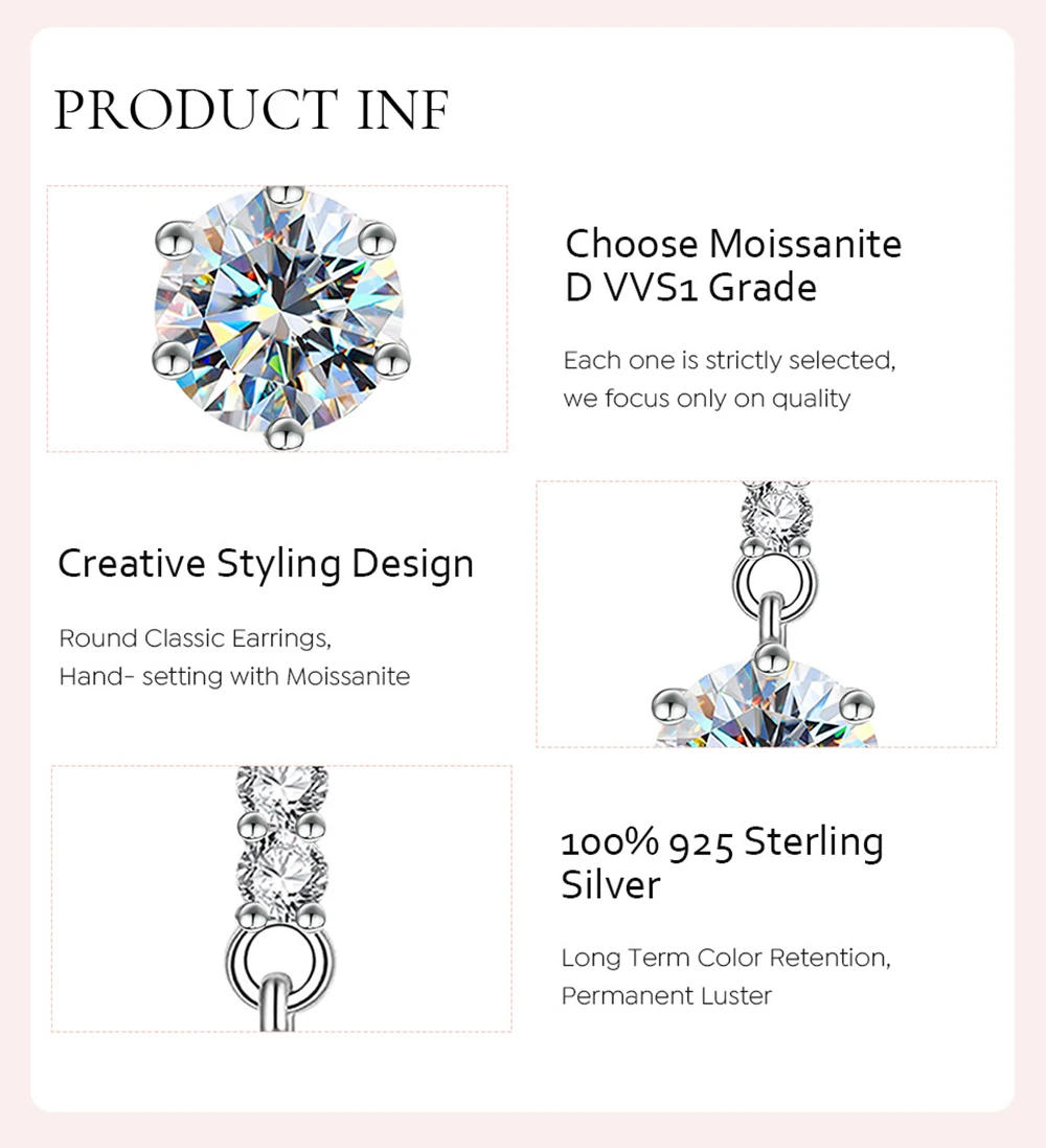 1 ctx2 Moissan ite Tropfen Ohrringe für Charm Lady Silber Schmuck mit königsblauer Farbe Goldgelb Farbe Femald Dating Geschenk – Detail 10