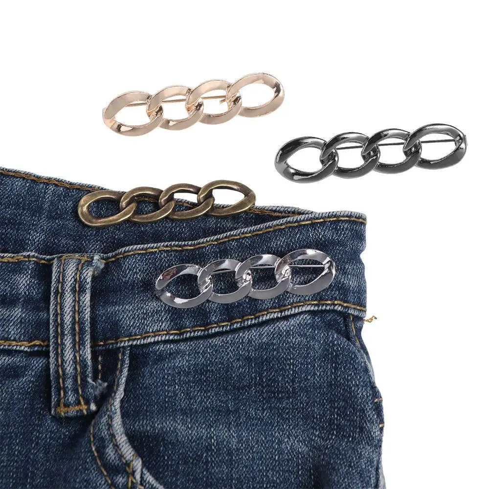 Alloy Pants Button Tightener Waist Buckle Button Clasps Jean Fit Tighten Buckles Gold Waist Clip Twist Chain Brooches Party