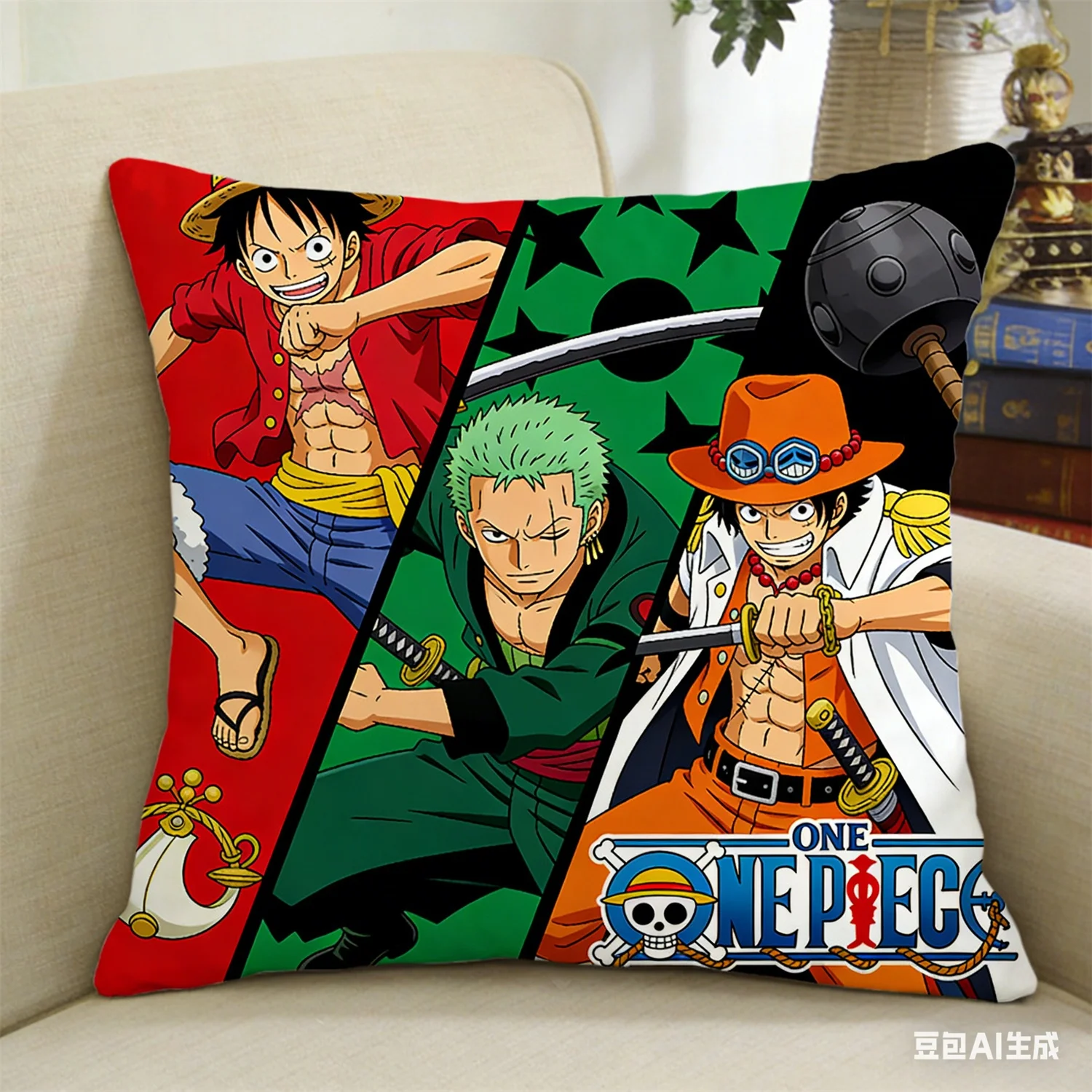 One Piece Anime Style Pillowcase Decorative Cushion Cover For Sleeping Sofa Living Room And Bedroom Interior Home Decor