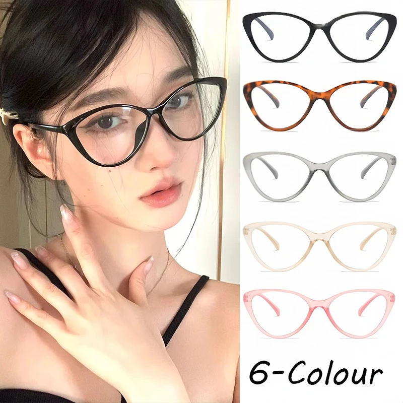 Lunettes Anti-lumière bleue Triangle œil de chat Sexy pour filles épicées lunettes bloquant la lumière bleue mode rétro lunettes transparentes