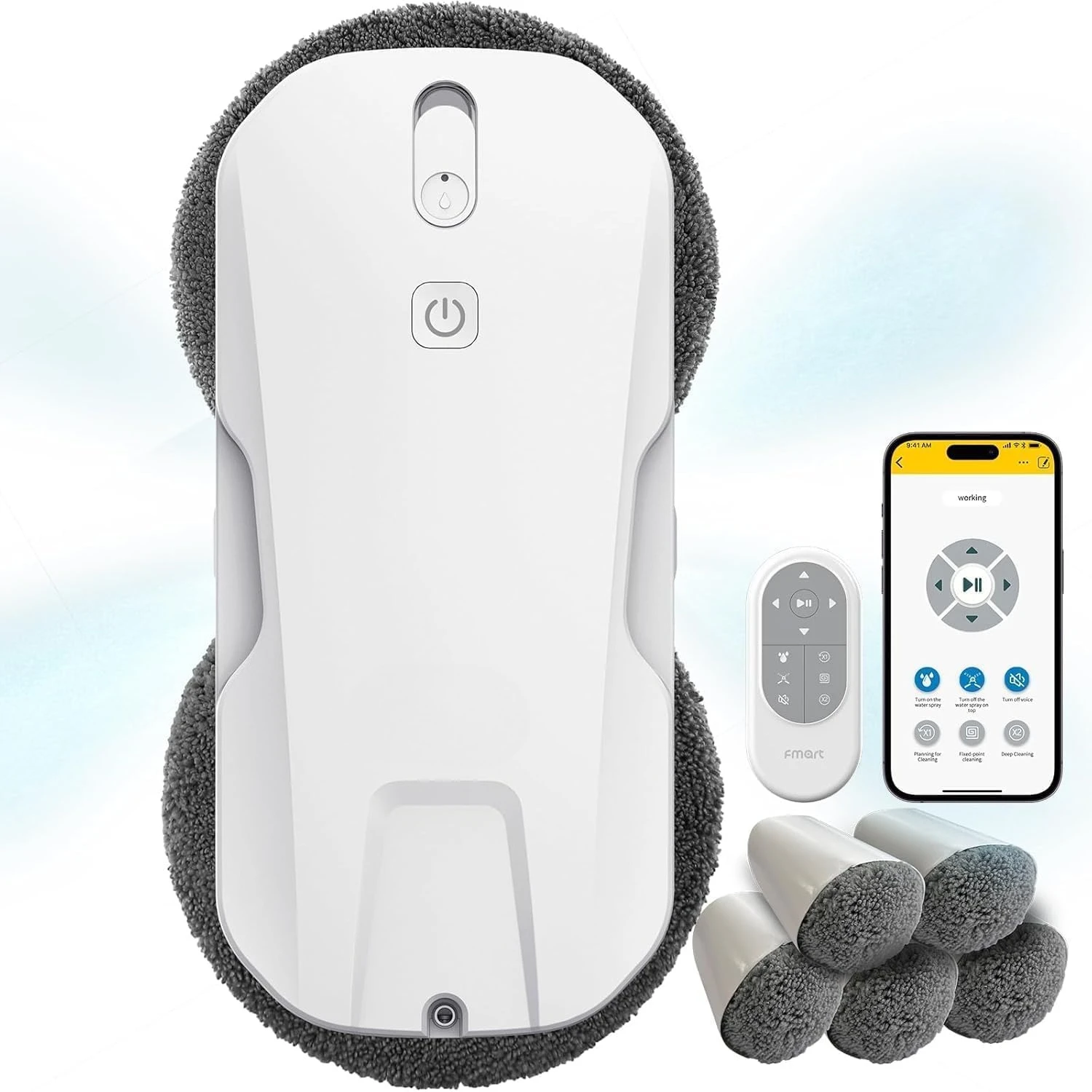 2026 New Upgrade T11 Window Cleaning Robot With 4 Ultrasonic Water Sprays | 5300Pa Strong Suction, Ultra-Quiet, 60mm