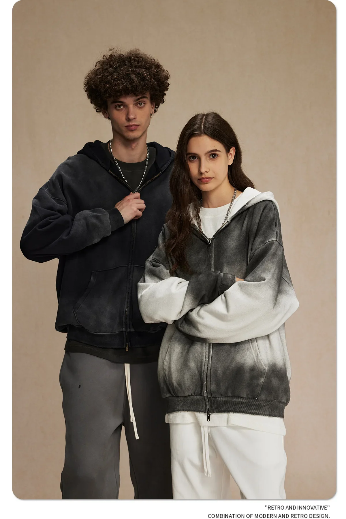 

Dirty Dyed Retro Old Trendy Brand Men's Sweater Oversize Loose Washed Thin Men's Hoodie