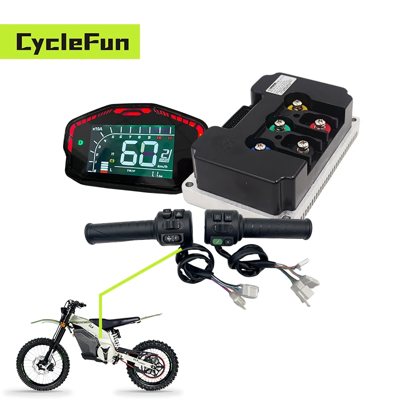 

4KW-6KW 48V/60V/72V ND72680 V2 Sine Wave FarDriver Controller With DKD Display Screen And T08 Throttle For Electric Scooter