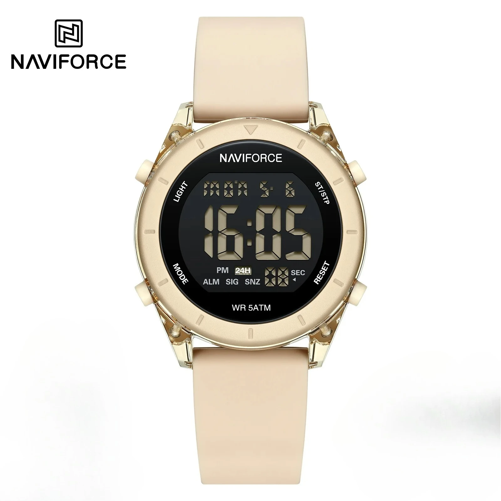 

NAVIFORCE NF7108 Женские цифровые спортивные часы с многофункциональным водонепроницаемым браслетом с хронографом, уличные наручные часы