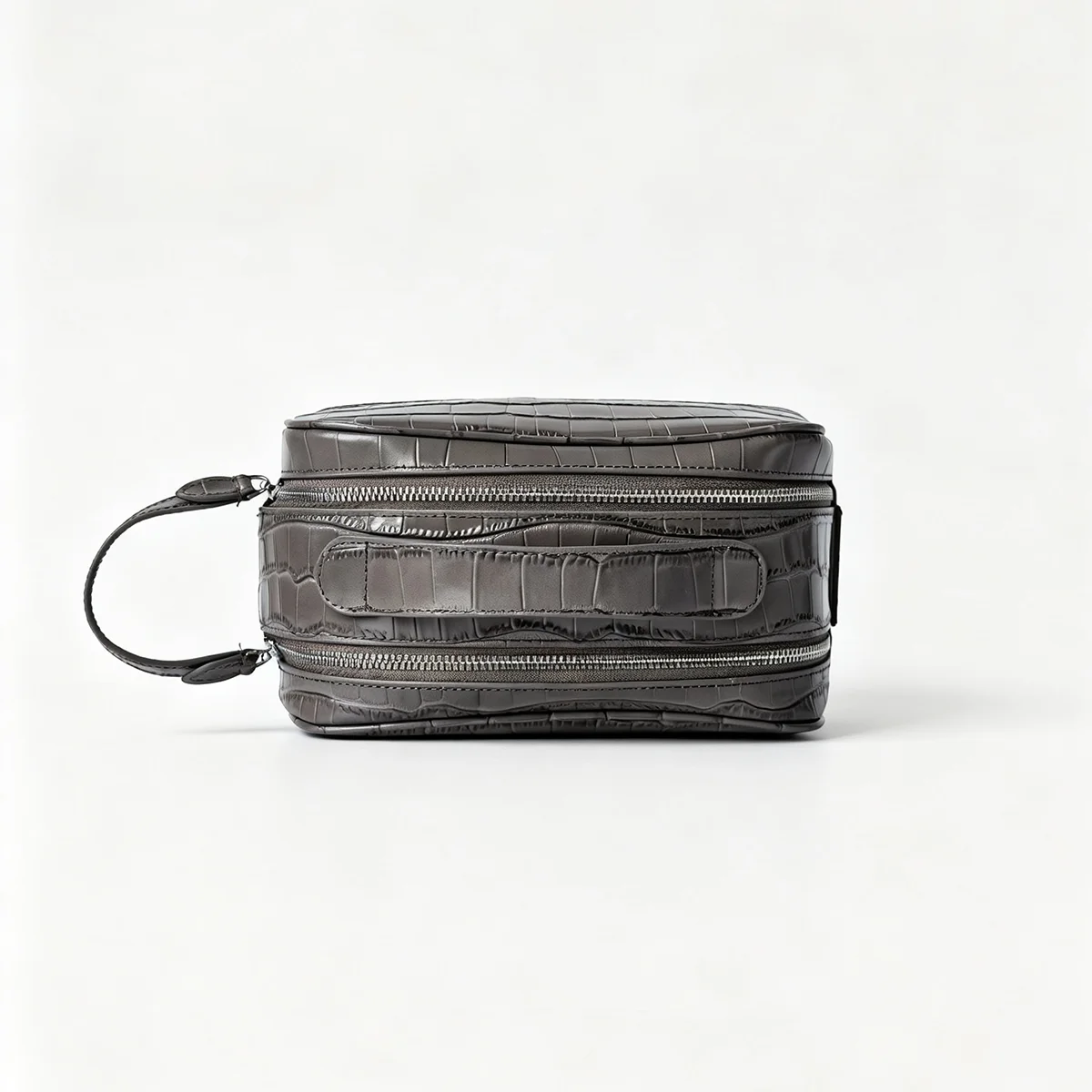 Echtleder-Kosmetiktasche mit Krokodil-Textur, Reise-Kosmetikbeutel, große Kapazität, Unisex-Organizer, mehrere Farben zur Auswahl. – Detail 17
