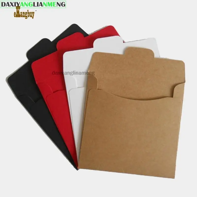 Square 12.5cm High Quality Disc Sleeve 250gsm Kraft DVD Paper Bag Cover Packaging Envelopes Pack Boxes Wedding Party Favor