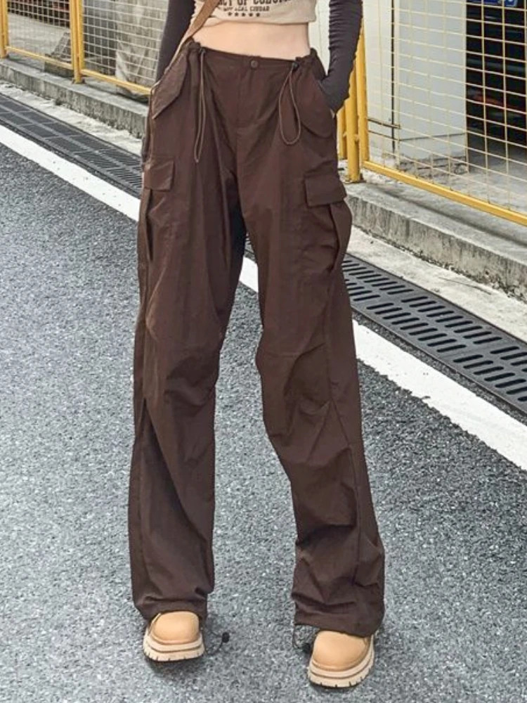 

Summer Streetwear Fashion Cargo Pants Women Strappy Vintage Casual Baggy Pants Female High Street Korean Style Pants 2023 New
