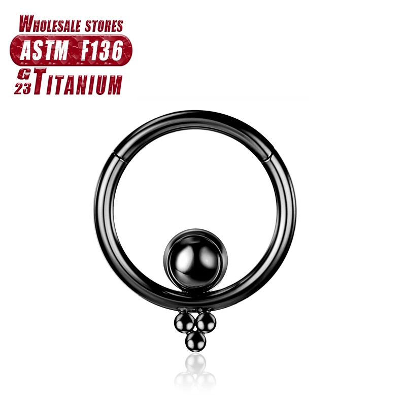 F136 Titan Piercing Schwarzer Nasenring Implantatqualität Scharnier Seamles Ohrring Clicker Knorpel Septum Daith Tragus Schmuck Geschenk – Detail 15