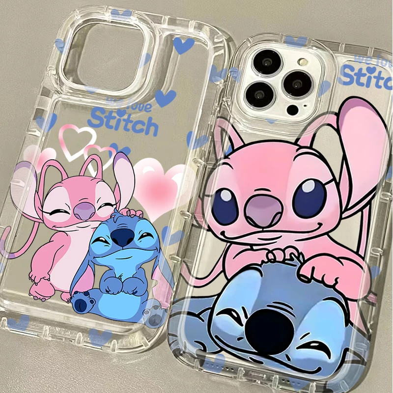 Disney Friends Stitch Flower Clear Phone Case for IPhone 14 17 Air 16 15 13 12 11 Pro Max 7 8 Plus XR X XS Max SE 2020 Cover - náhled 3