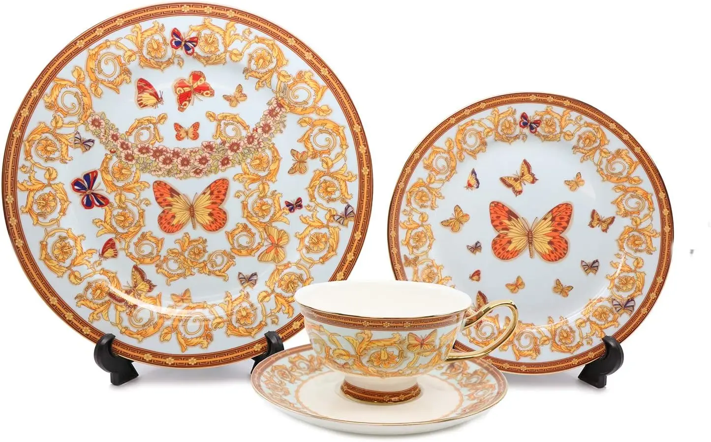 Royalty Porcelain 16-pc Dinner Set, Butterflies, Porcelain