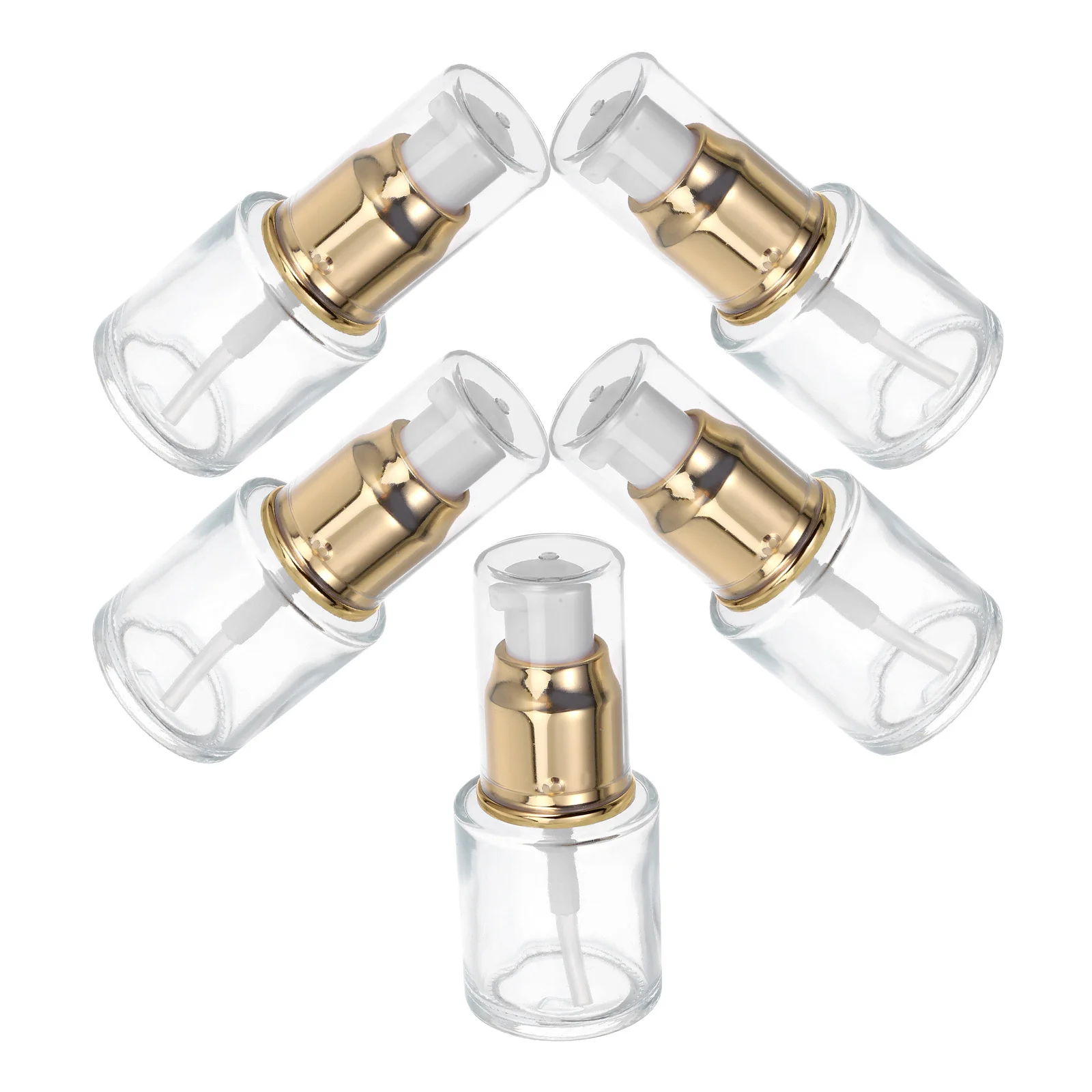 3Pcs Portable Empty Pump Bottles Silver White Premium Eco-Friendly Travel Essential Oil Nail Oil Storage