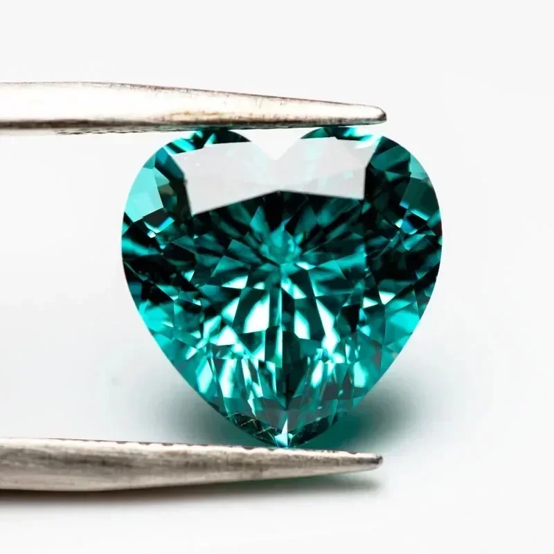 Laborgezüchteter Paraiba-Edelstein im Herzschliff, Neonblau, für DIY-Schmuckherstellung, Ring- und Halsketten-Einlegearbeiten, wählbares Zertifikat – Detail 15