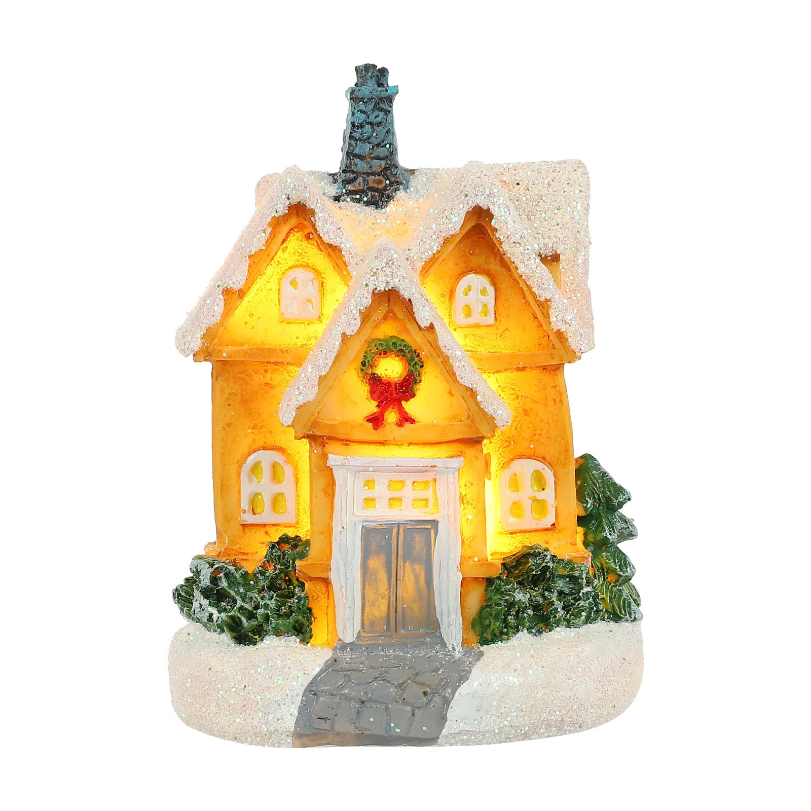 

Mini Resin House Xmas Decor Lighted Christmas nament Xmas Party Favors Room Holiday Supplies Party Favors