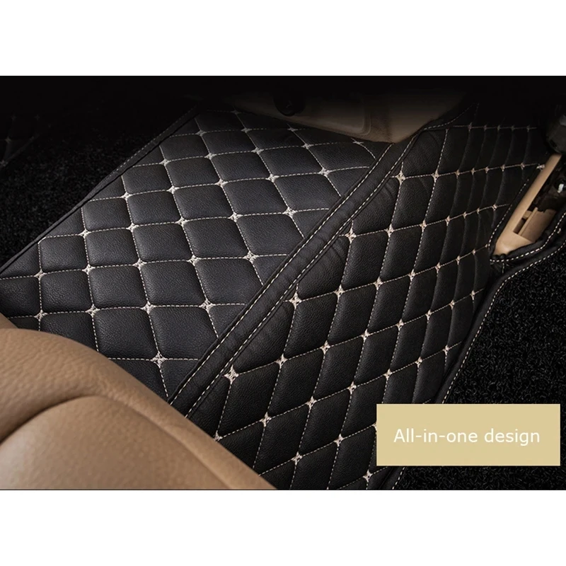 Car Floor Mats For Peugeot 208 A9 2012~2018 Carpets Luxury Leather Mat Durable Rugs Anti Dirty Pad Set Car Accessories 2013 2014