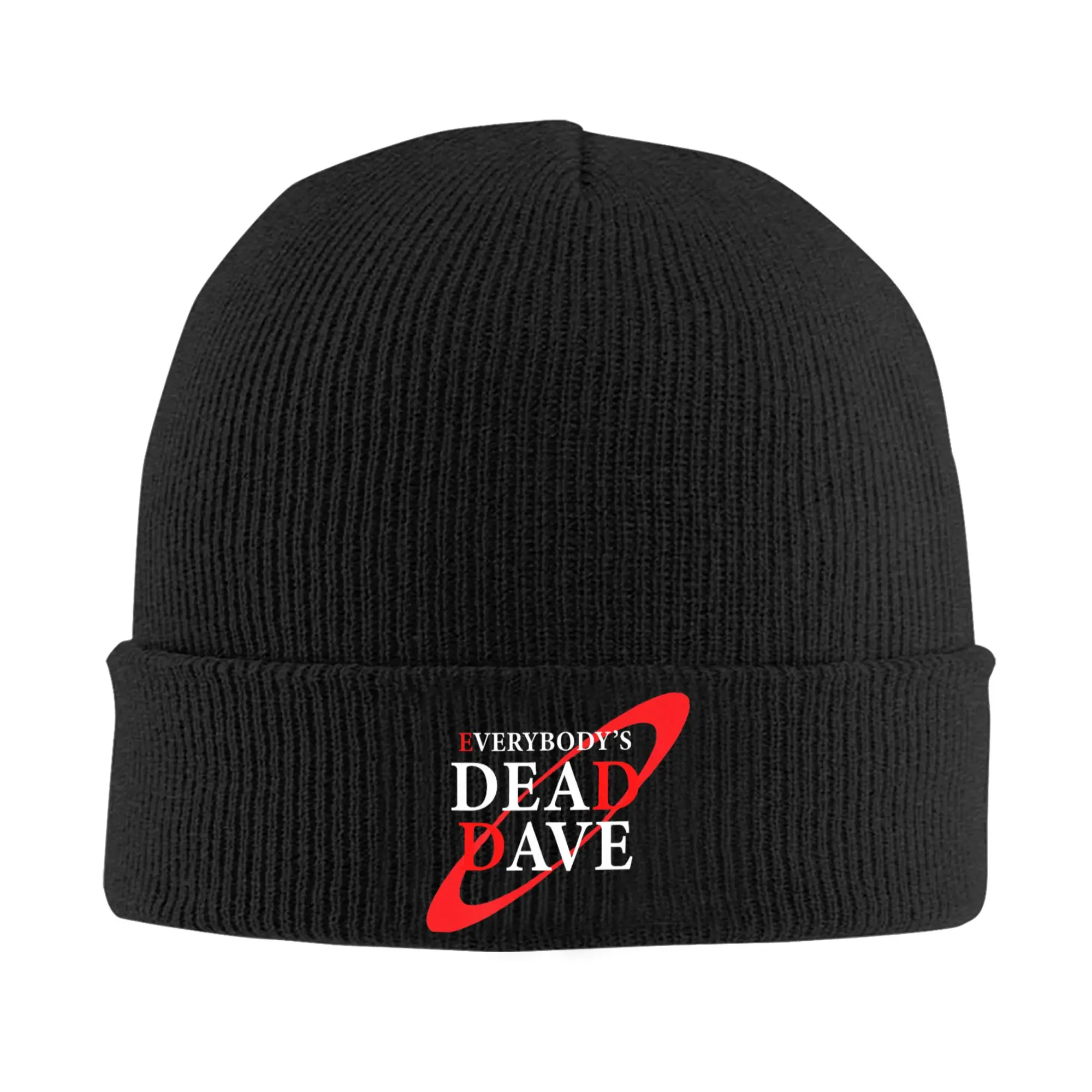 Red Planetary Ring Dwarfs Knitted Cap Women's Men's Beanie Autumn Winter Casual Hat Acrylic Everybody's Dead Dave Warm Melon Cap