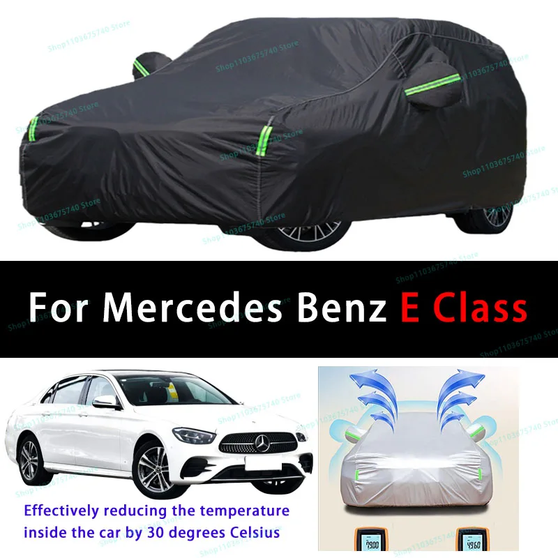 

For Mercedes Benz E Class Summer Full Car Covers Outdoor Sun uv Protection Dust Cooling Protective Auto Protective Cover