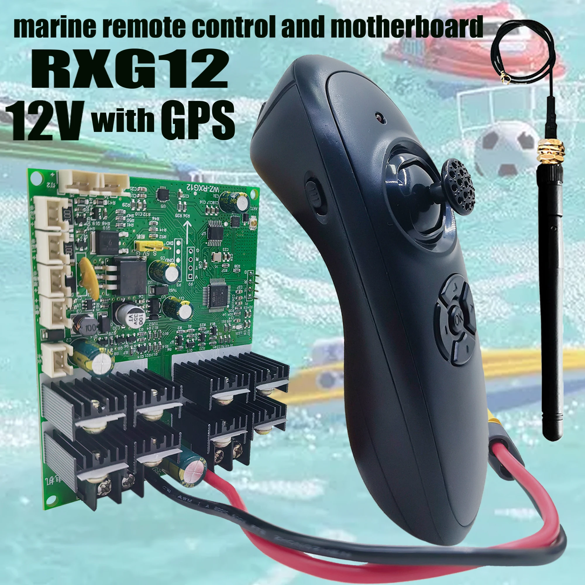 RXG12 12V High Power Ship Remote Control Motherboard Kit with GPS for Ship Nesting, Trawling, and Fishing Point Determination