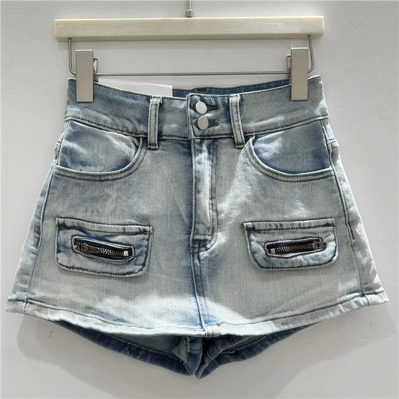 

Retro Elastic Denim Shorts For Women With a High Waist And Slim Design, A-Line Hip Hugging Skirt