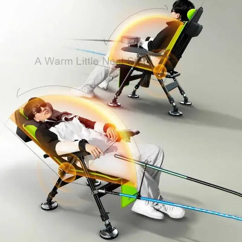 

Multifunctional Fishing Chair All Terrain Lying Down Outdoors Fishing Chair Foldable and Portable Small European Style 캠핑용 의자
