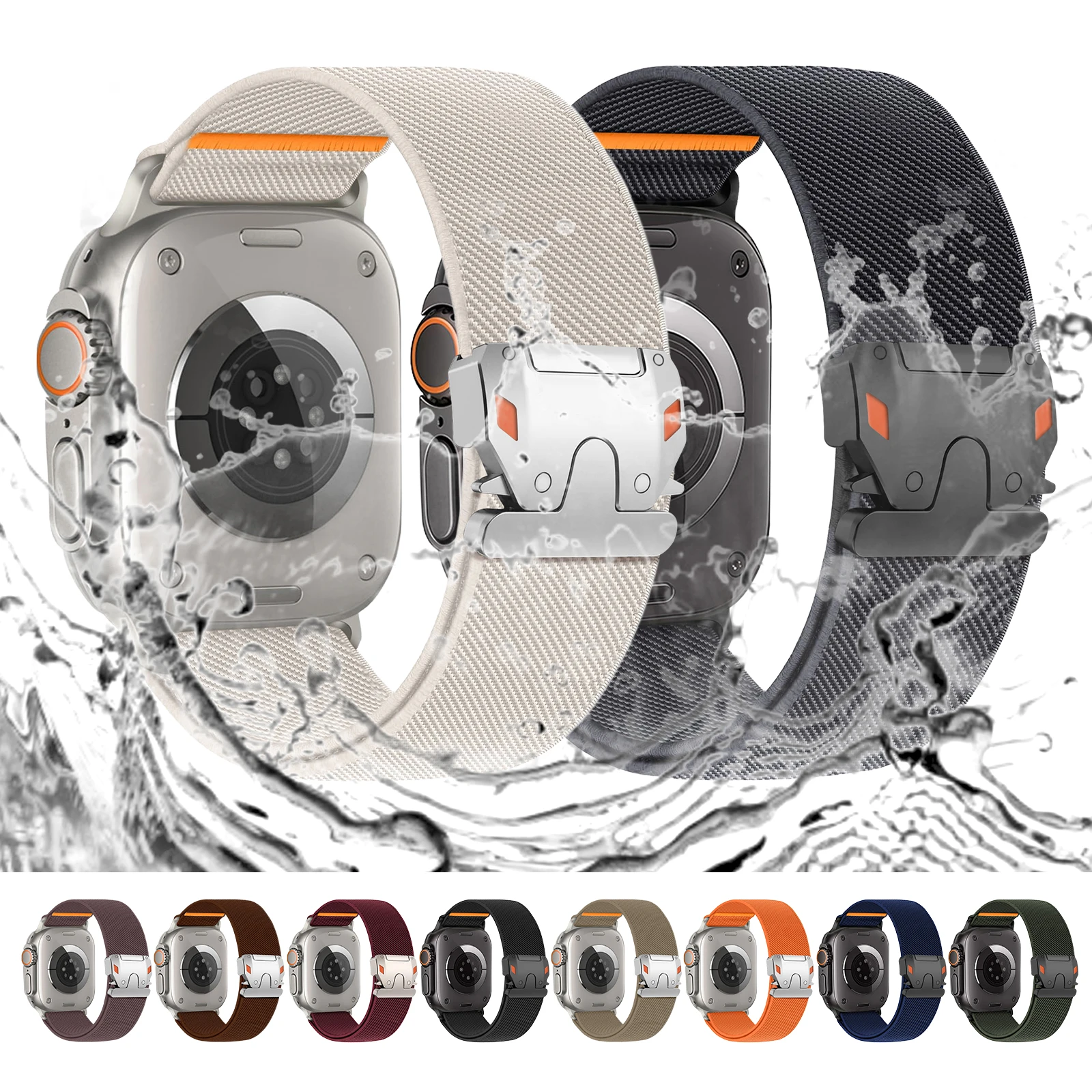 Nylon Fabric Band Parachute Closure Sport Band for Apple Watch Ultra/2 Elastic Band 49 mm 46 mm 40 mm 44 mm 45 mm 41 mm 42 mm 38