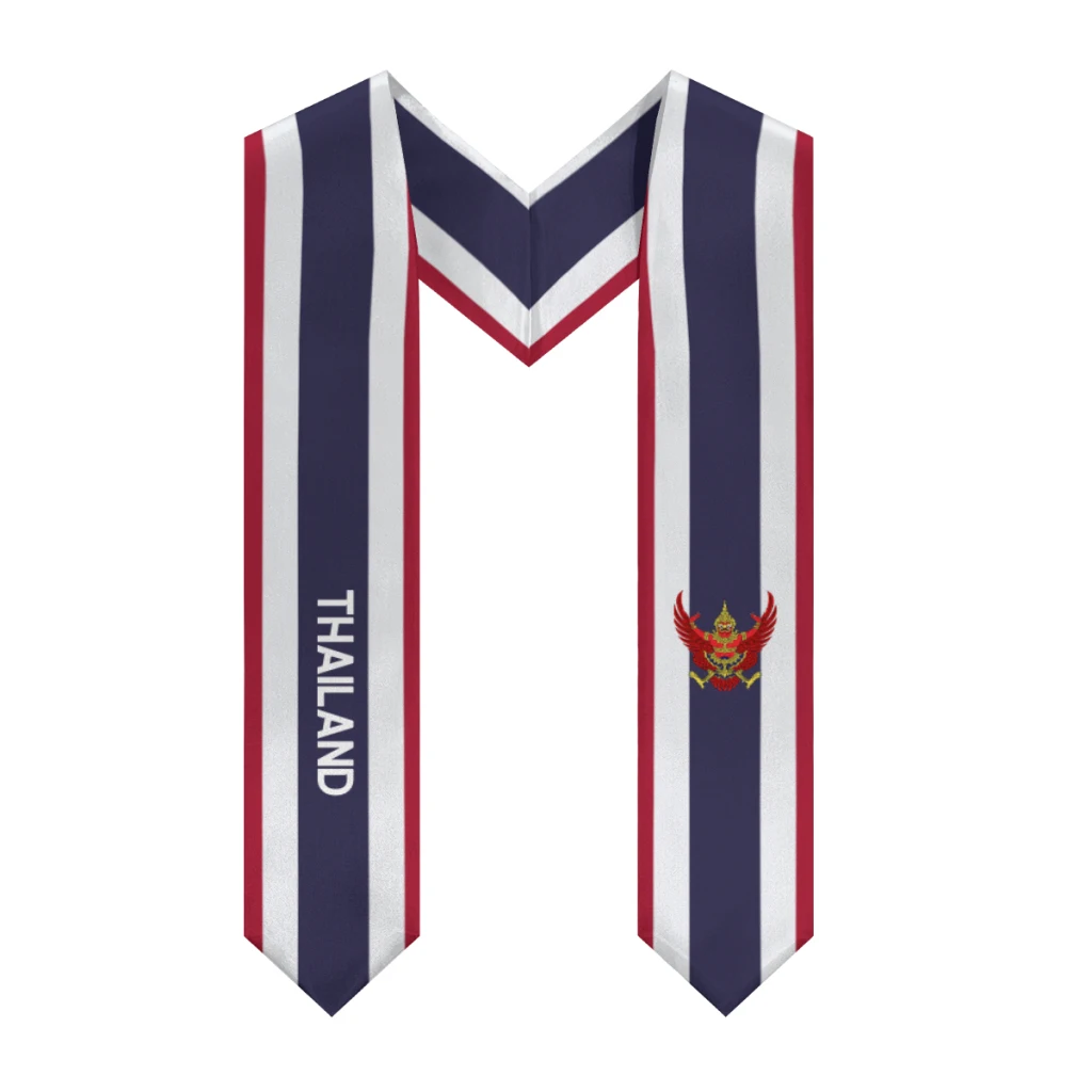 

More design Graduation shawl Thailand Flag & United States Flag Stole Sash Honor Study Aboard International Students