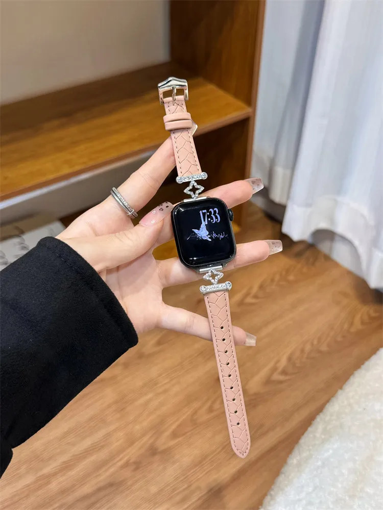 

Compatible with iWatch strap 38mm 40mm 41mm 42mm 44mm 45mm 49mm cross star leather fashion strap