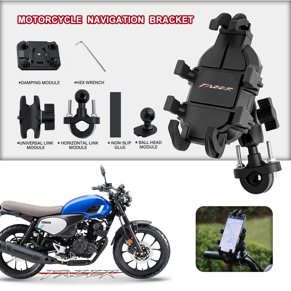 Motorcycle Phone Mount Anti-Shake 360° Rotation Handlebar Holder For FAZER FZ750 FZR1000 YAMAHA FAZER FZ6 FZ6R FZ1 FZ8