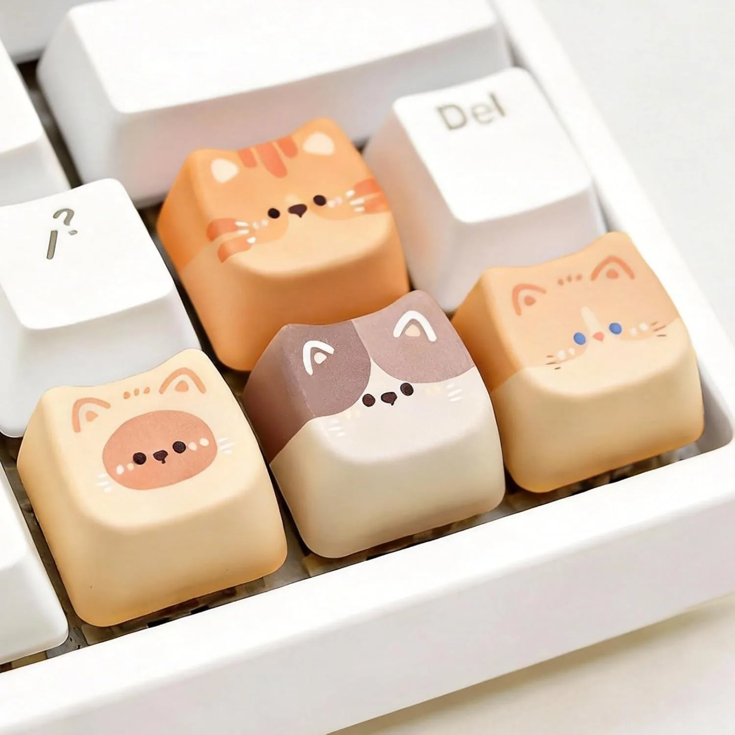 

Keycaps 4 Keys Cute Cat Custom Cover Caps for MX Mechanical Keyboard Resin Handmade 1U Replacement for Esc Del Arrow Key