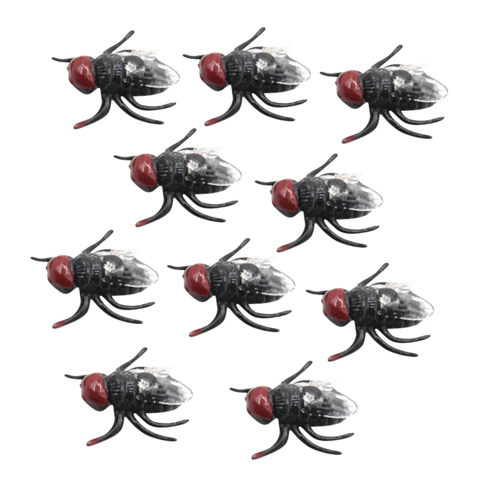 20 Mouches Simulées En Plastique – Farce Halloween – Modèle Réaliste – Lot Jouet