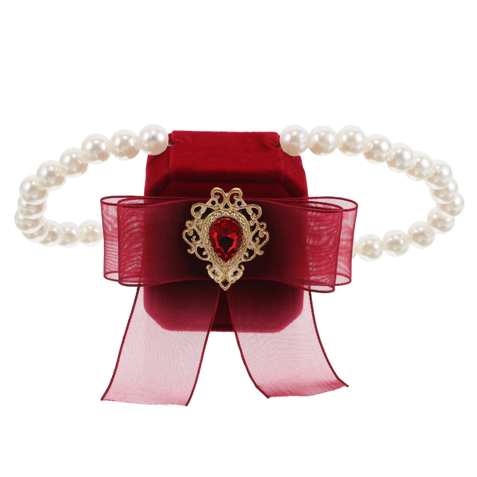 

Ring Box Pet Necklace Dog Formal Tuxedo Wedding Collar Small Dogs Bags Artificial Pearl Accessories Elegant Design Durable